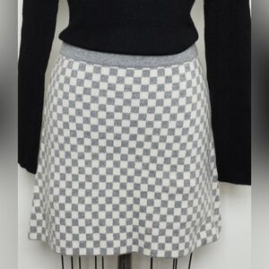 Checkerboard-Patterned Fitted A-line Mini skirt [NEW]